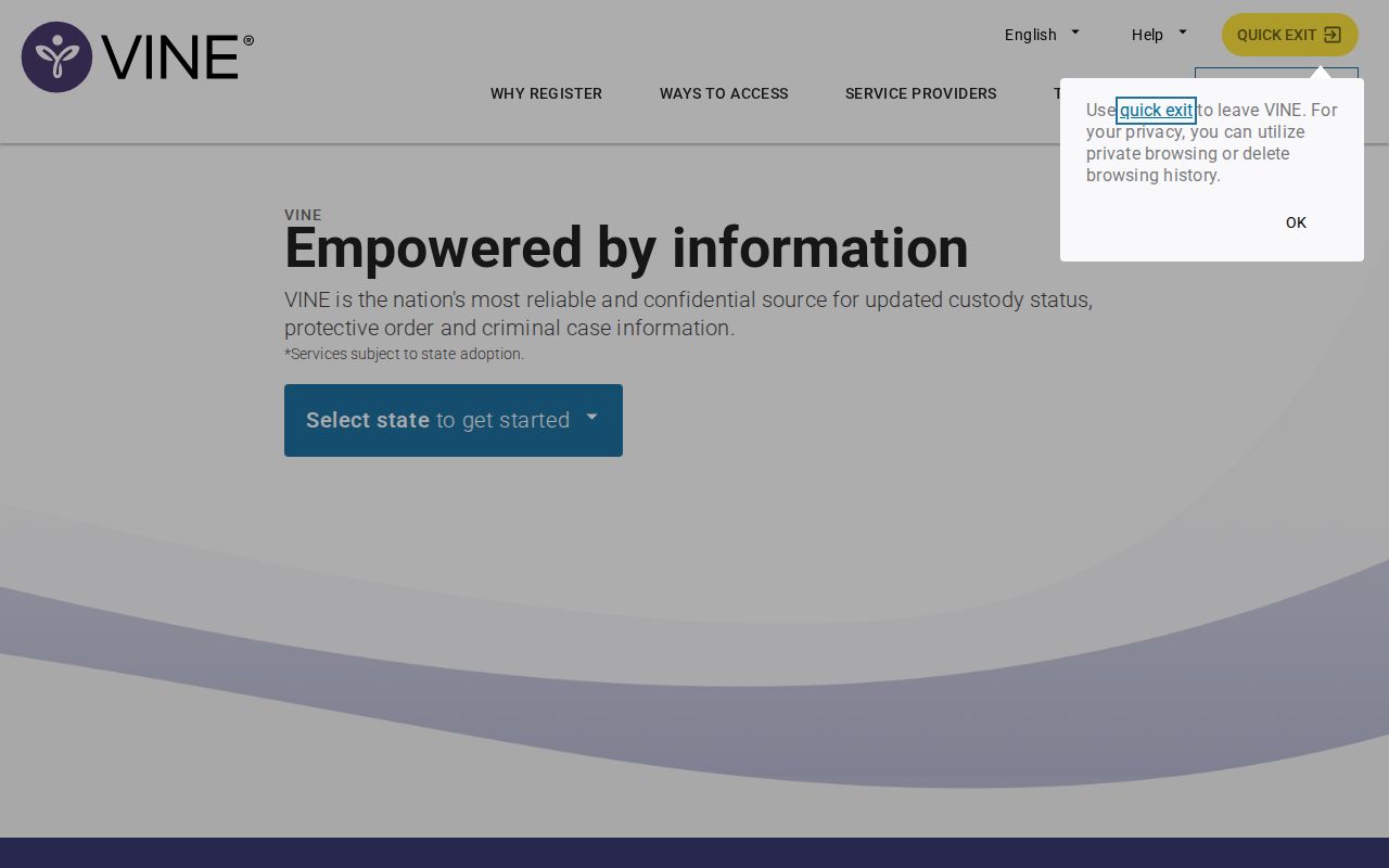 Jackson Parish VINELink inmate search interface for Louisiana release records